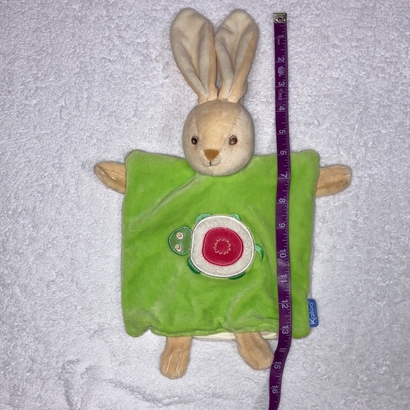 NWT DOUDOU FLAT PUPPET RABBIT TURTLE GREEN KALOO lovey security Blankie - Picture 3 of 6